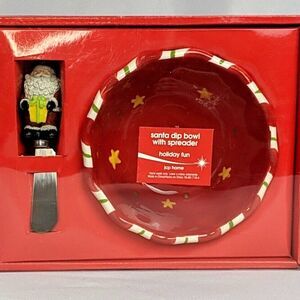 JCP Home Santa Dip Bowl With Spreader Holiday Fun Christmas - NEW